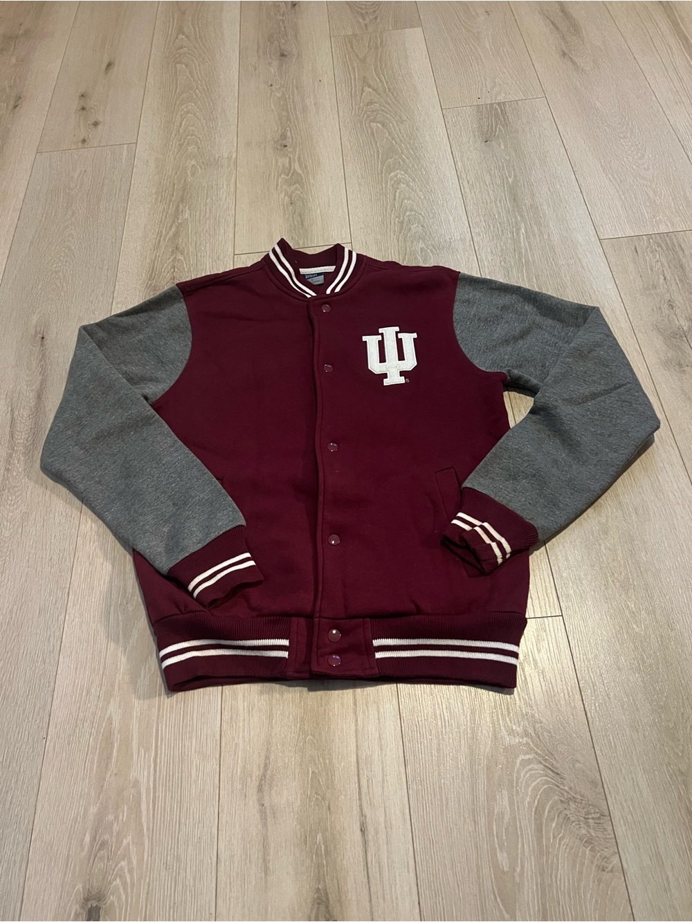 MV Sport Maroon and Gray Varsity Bomber Jacket